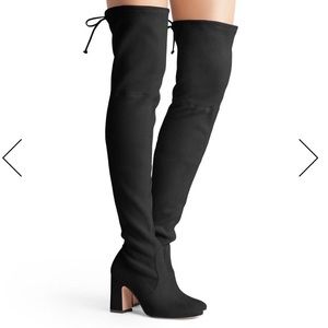 Stuart Weizmann black suede over the knee boots